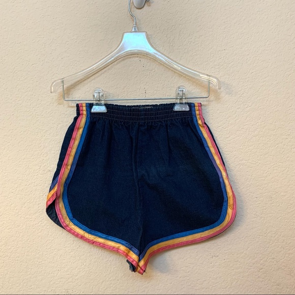 Happy Legs VINTAGE Blue Denim Ribbon Trim Shorts - Picture 2 of 13